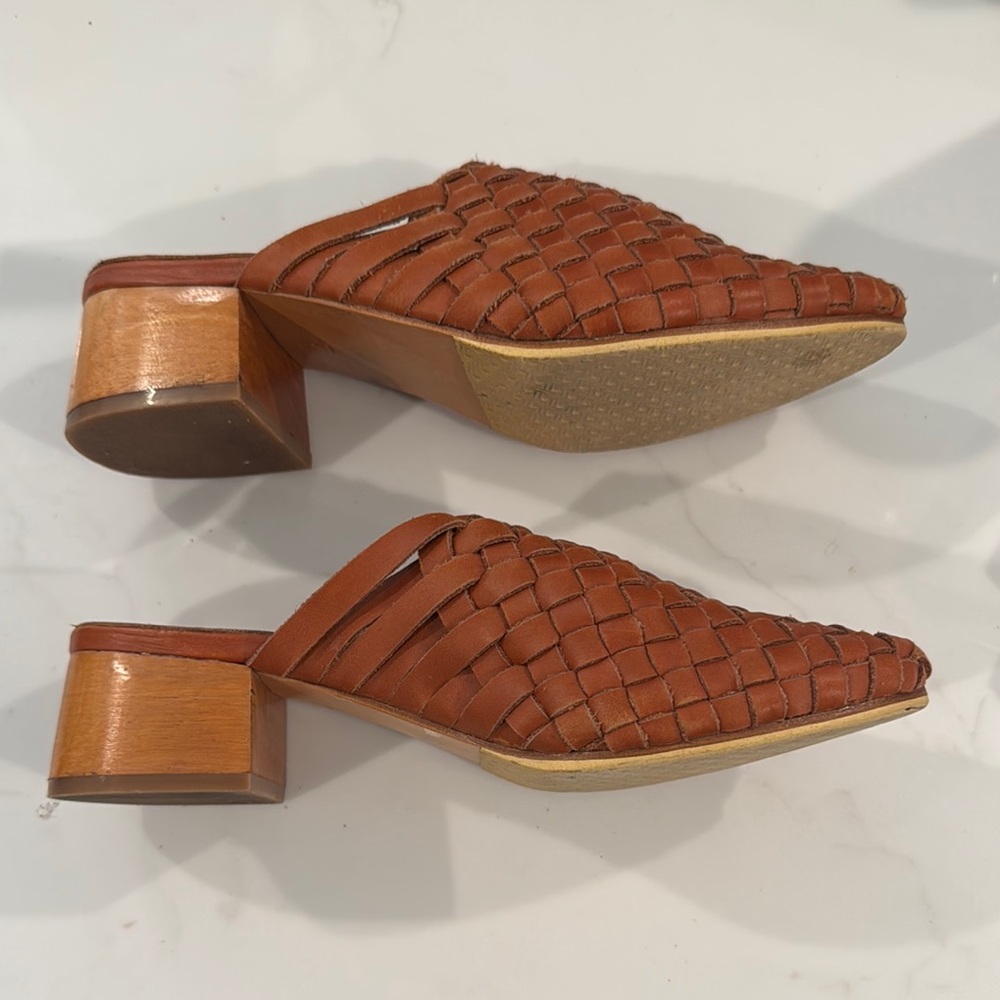 Liberte Brown Woven Leather Mules - Picture 3 of 6